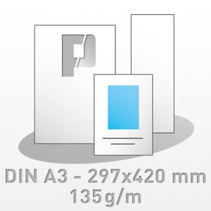 Flyer, DIN A3 - 297x420 mm, 4/4-farbig, 135g/m BD-glänzend